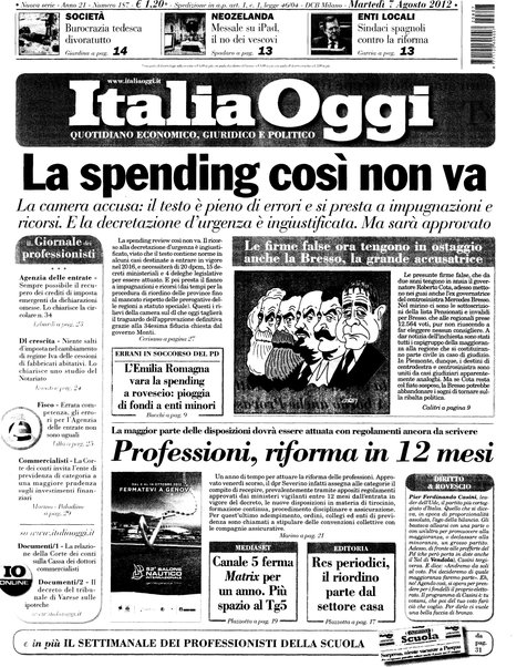 Italia oggi : quotidiano di economia finanza e politica